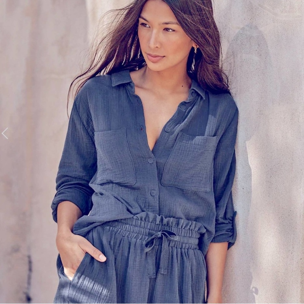 SUMMERSALT The Going Places Gauze Button- Down‎ Camp Shirt